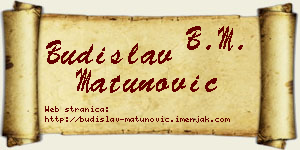 Budislav Matunović vizit kartica